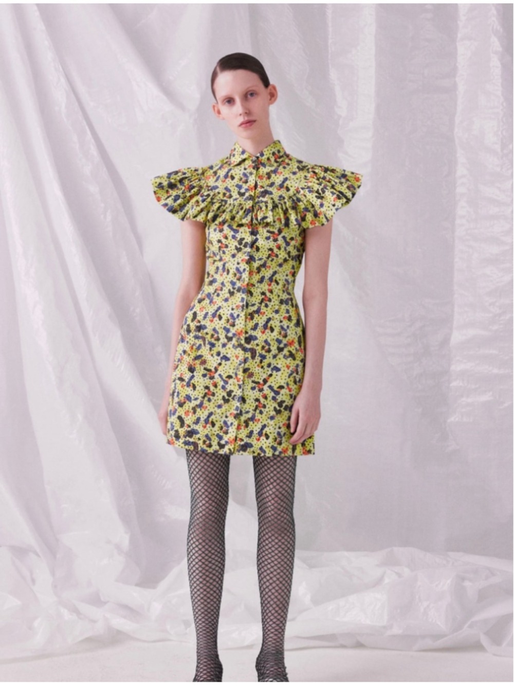 Jourden Collection Ruffle Button Up Dress 38/M